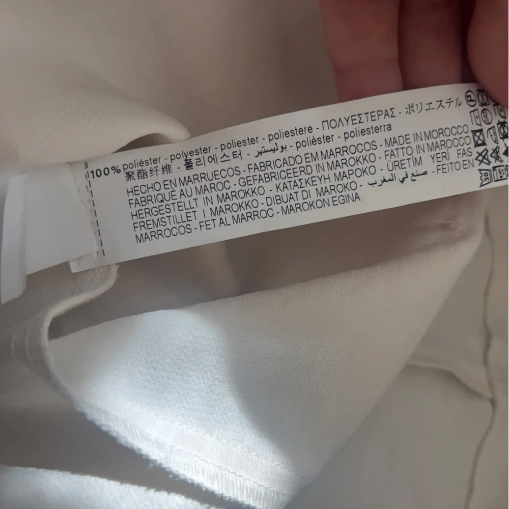 ZARA Women’s XL Gold Button Utility Belted Shirt Dress Ivory Cream Butter White - Picture 13 of 13